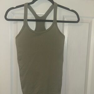 lululemon athletica Khaki Ribbed Tank Top